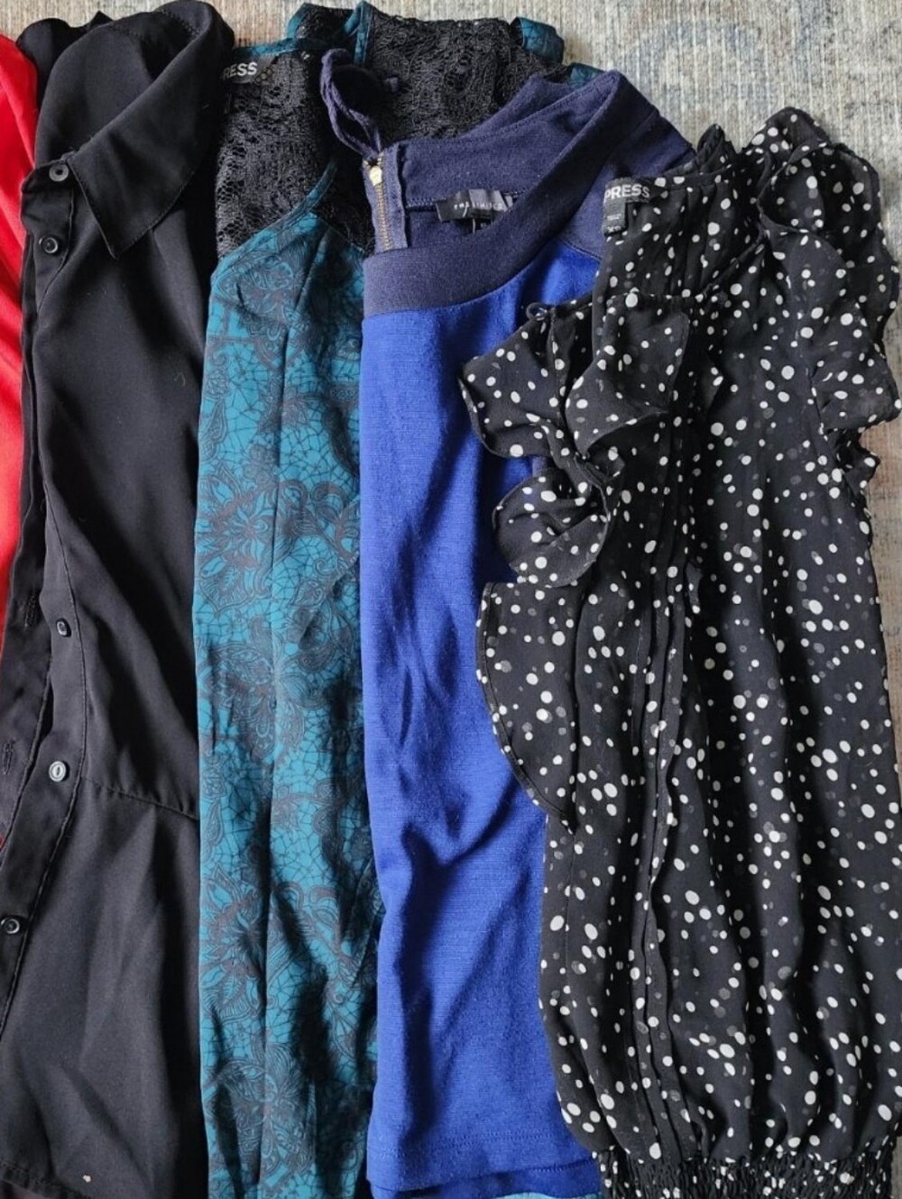 Women's Tops Lot - Black, Green, Blue, Polka Dot